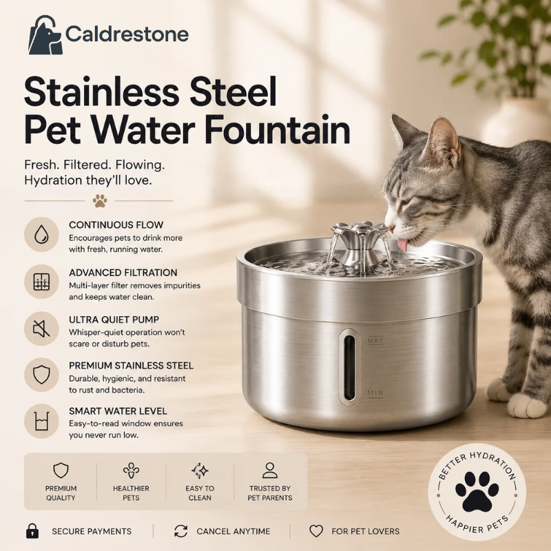 Wondimagegne Stainless Steel Pet Water Fountain