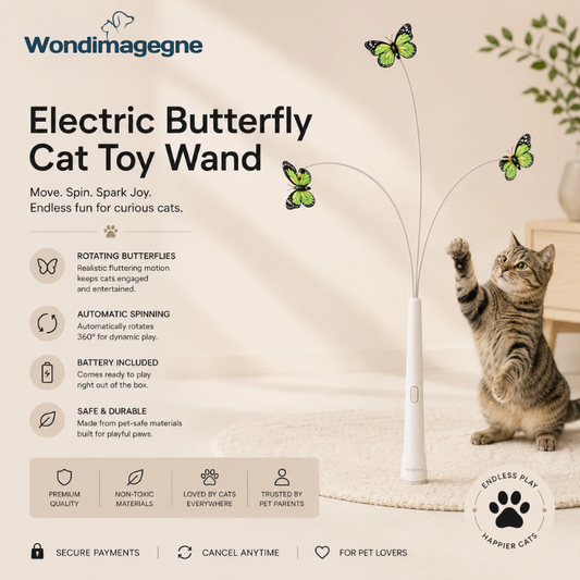 Wondimagegne Electric Butterfly Cat Toy Wand